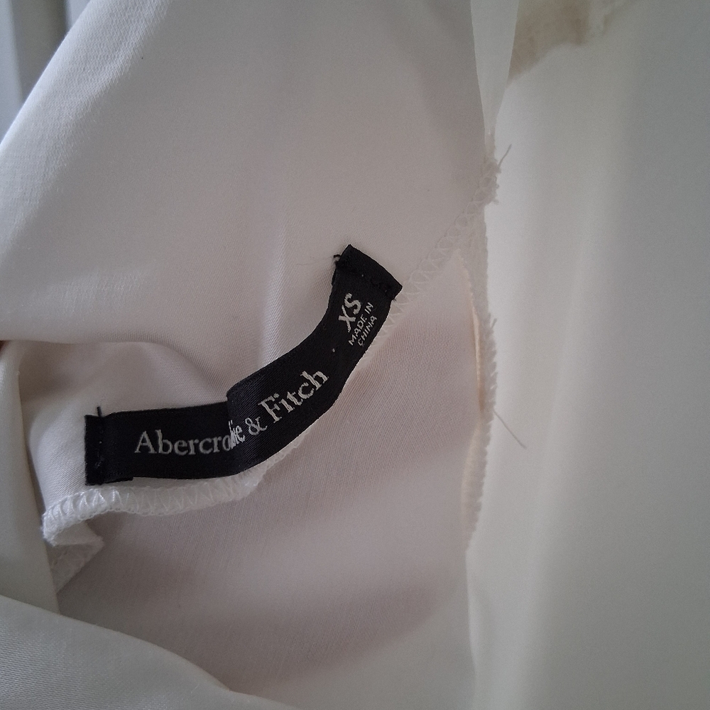 Abercrombie & Fitch White Satin Dress With Leg Slit And Low Back - Picture 6 of 7